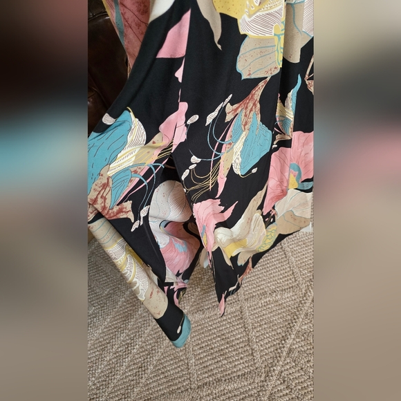 SHEIN Clasi Plus Floral Print Bow Front Shirred Split Thigh Dress 2XL - Picture 7 of 11